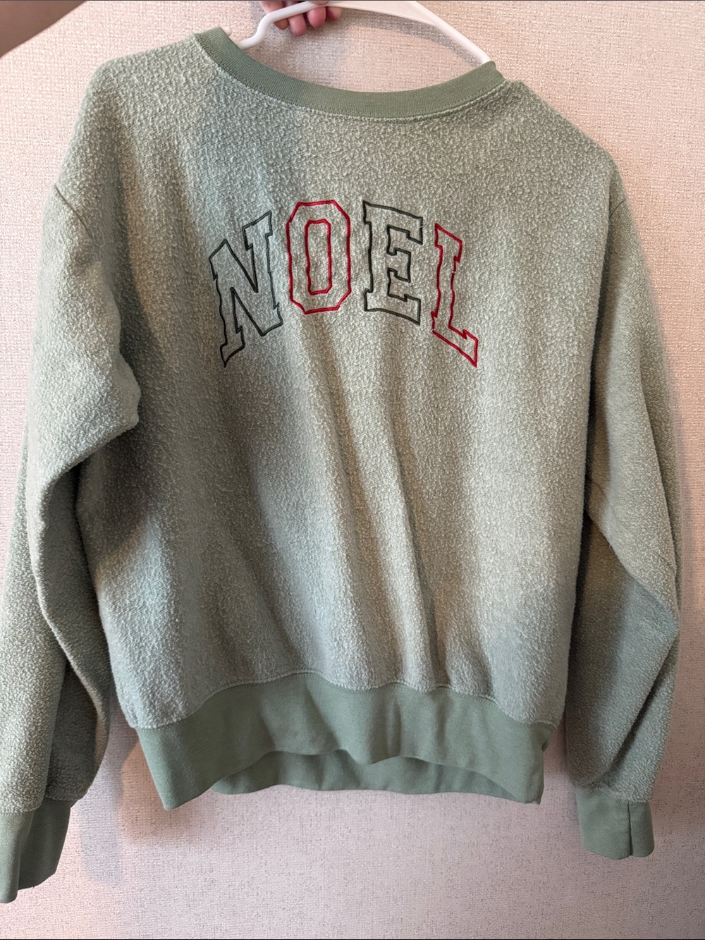 NOEL Olive Green Christian Christmas Crewneck Sweater jumper